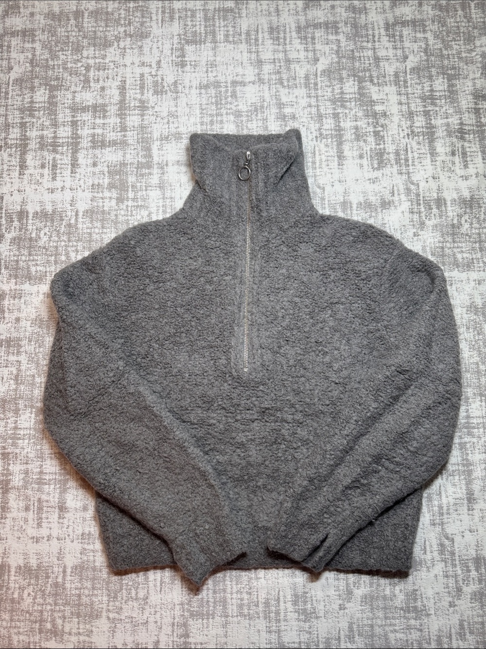 Wilfred Men's Gray Half-Zip Funnel Neck Sweater